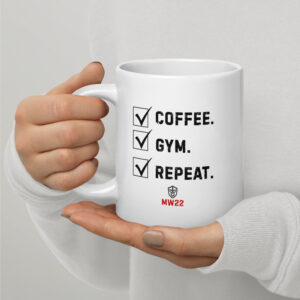 Gym. Coffee. Repeat. mug