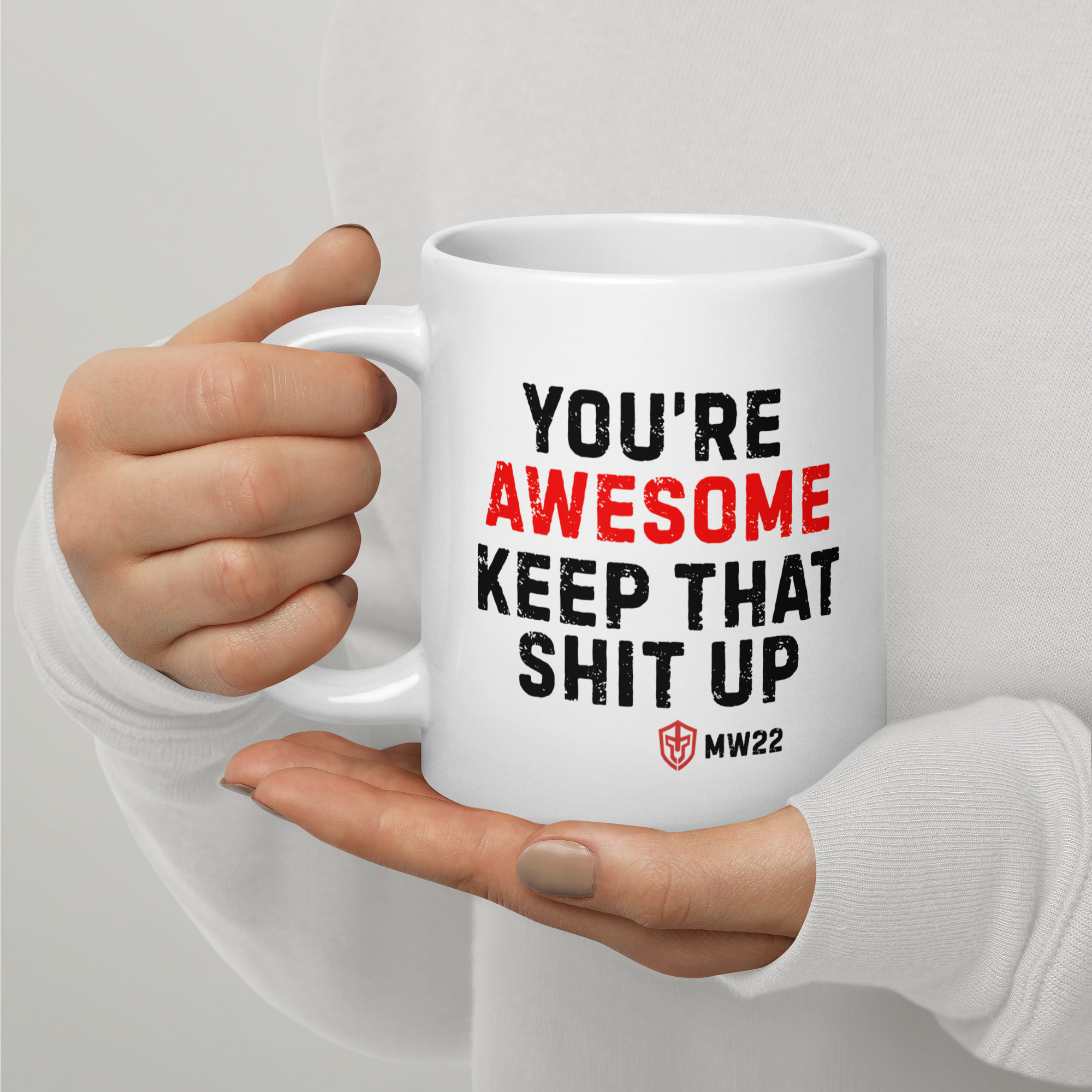 White glossy mug